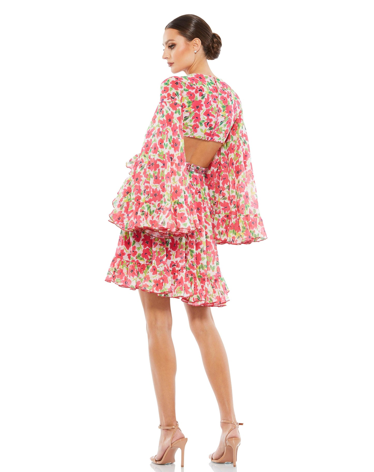 Cocktail  Dresses Homecoming Short Floral Cocktail Dress Pink Multi