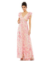 Formal Dresses Long Formal Chiffon Evening Gown Pink Multi