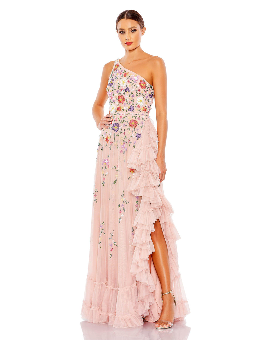 Prom Dresses Prom Long One Shoulder Formal Dress Blush Multi