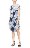 Cocktail Dresses Floral Short Cocktail Dress Navy