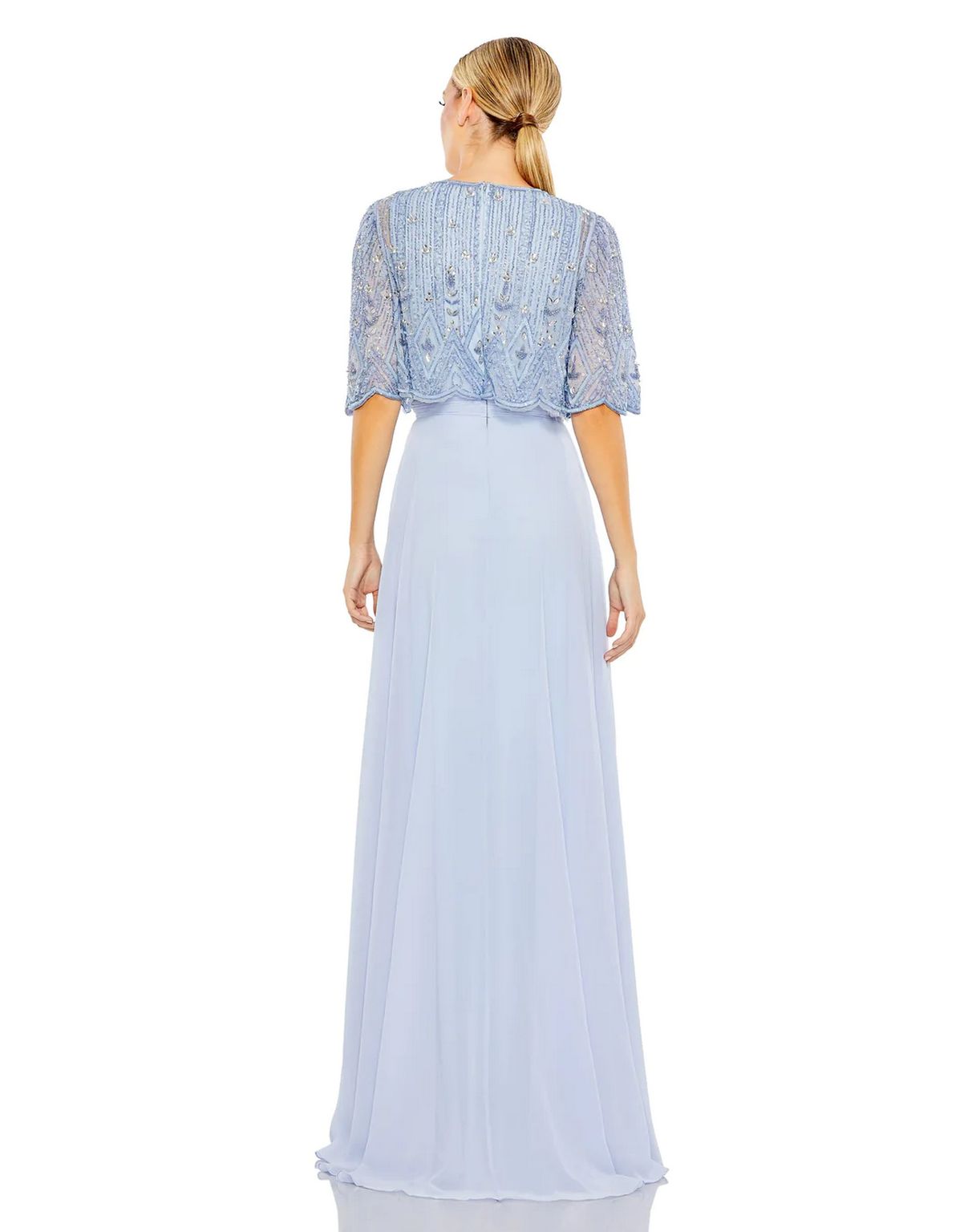 Formal Dresses Long Formal Beaded A Line Dress Powder Blue