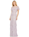 Formal Dresses Long Formal Cape Sleeve Dress Lilac