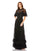 Formal Dresses Long Formal Beaded Short Sleeve Dress Black