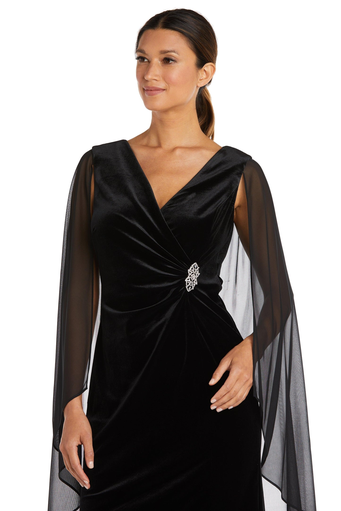 R&M Richards 9216 Short Cocktail Cape Dress