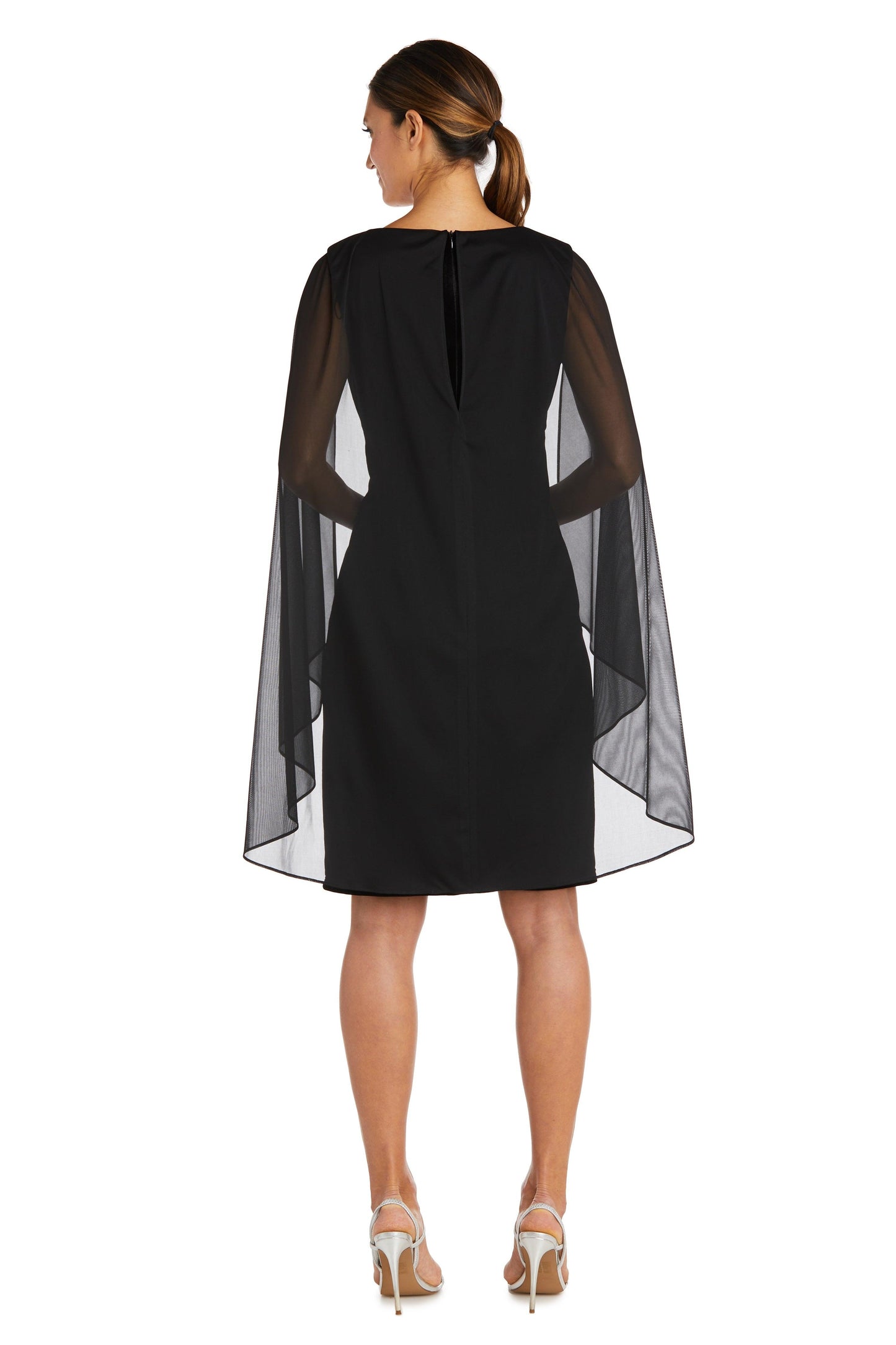 R&M Richards 9216 Short Cocktail Cape Dress