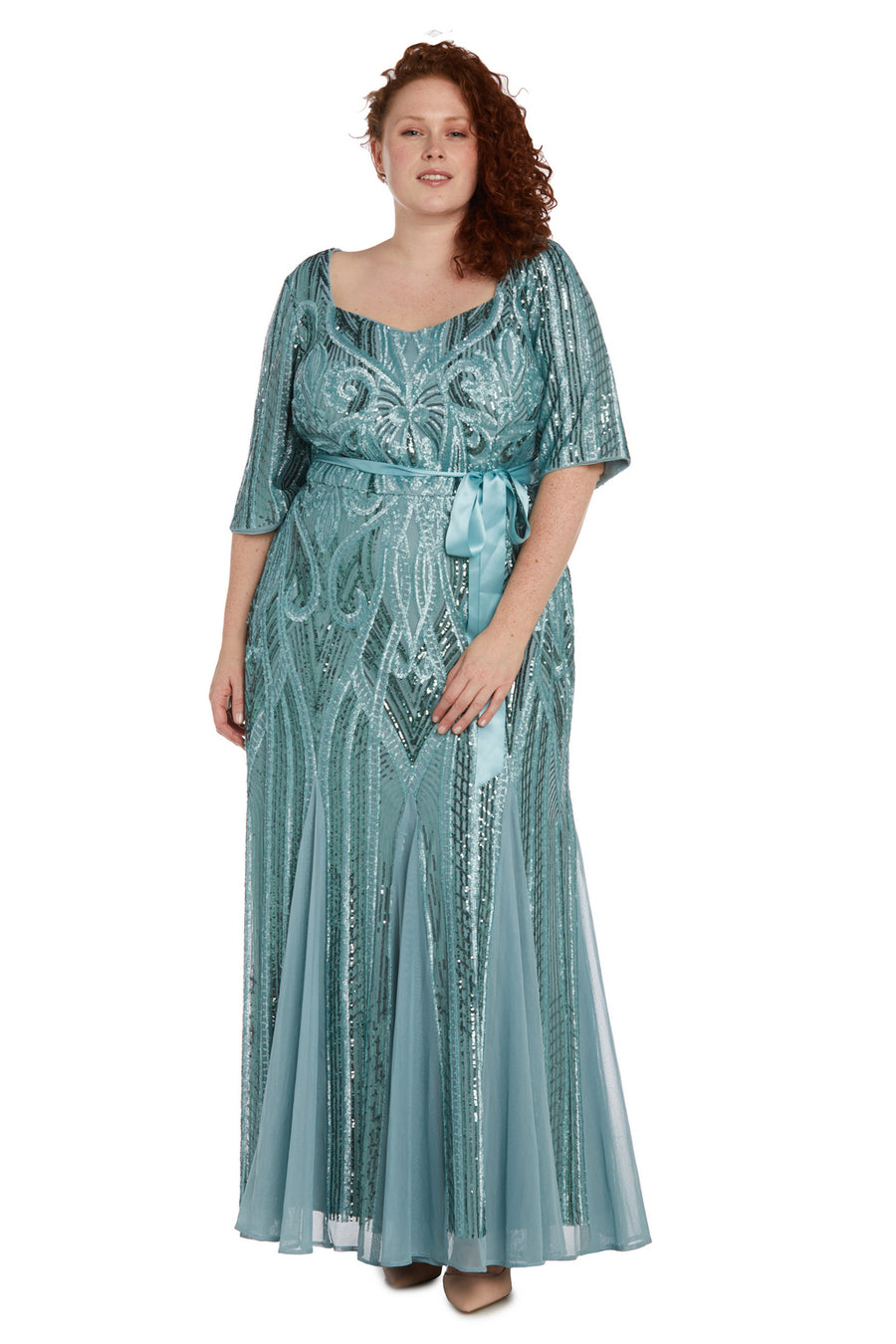 Plus Size Formal Dresses Plus Size Sequins Long Formal Dress Seafoam