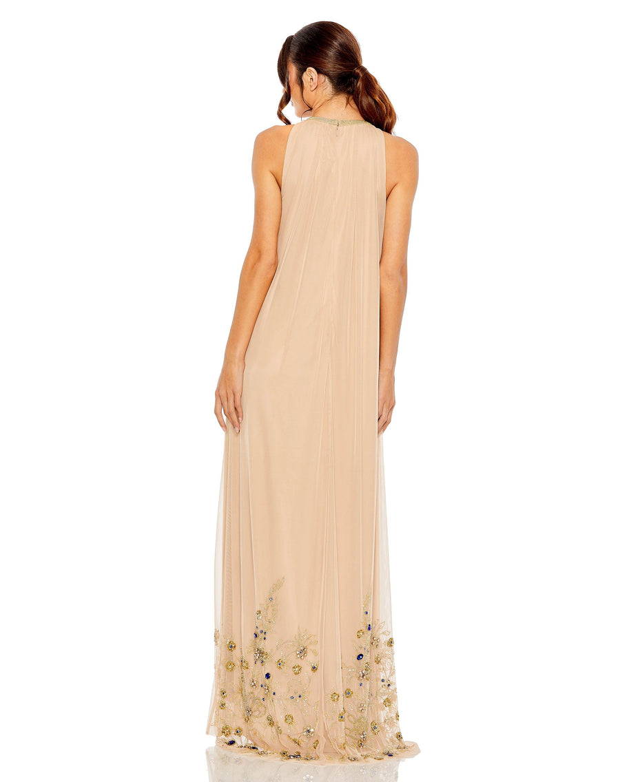 Formal Dresses High Low Formal Chiffon Dress Nude Gold