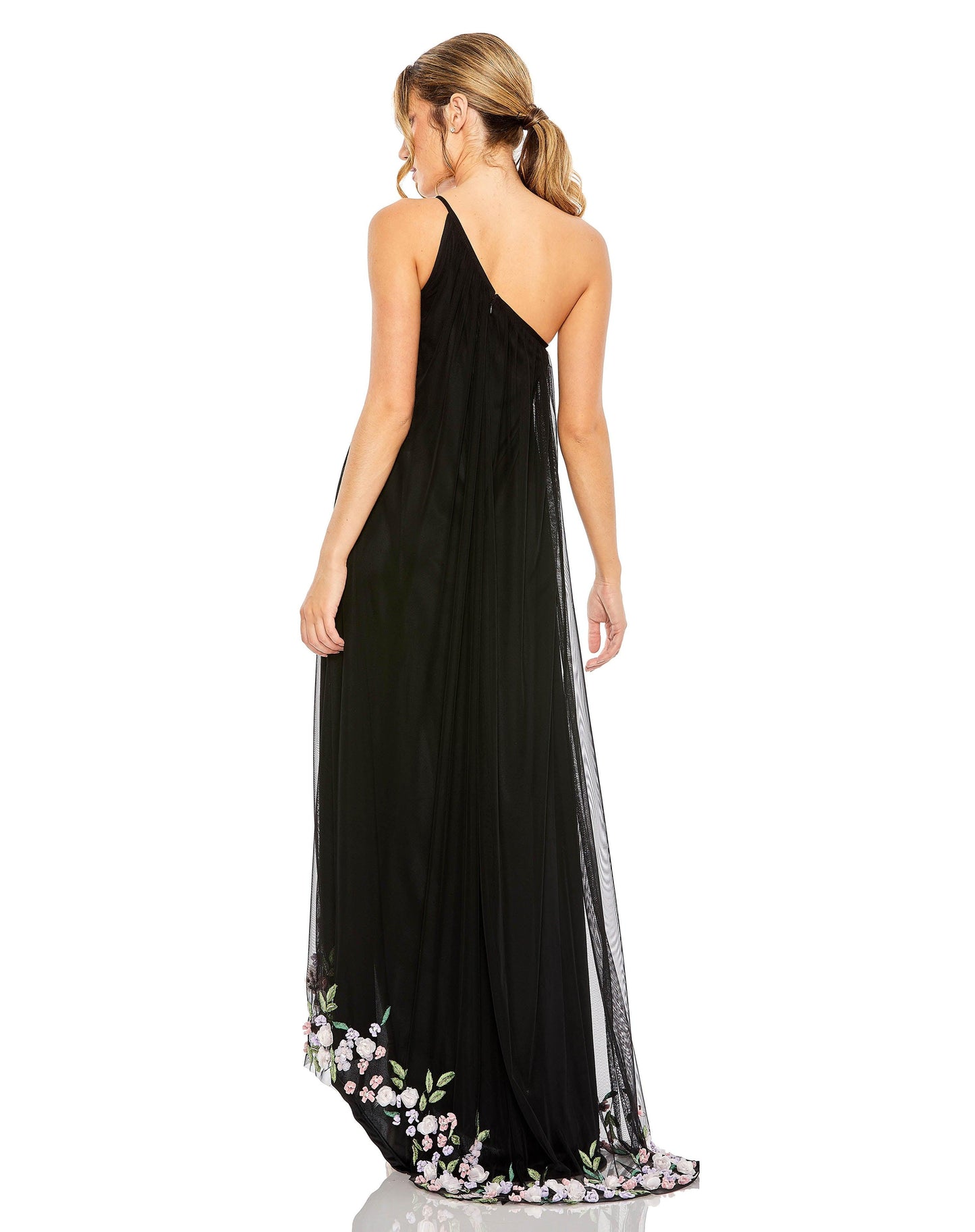 Formal Dresses High Low One Shoulder Formal Dress Black