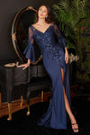 Formal Dresses Long Sleeve Formal Dress Navy