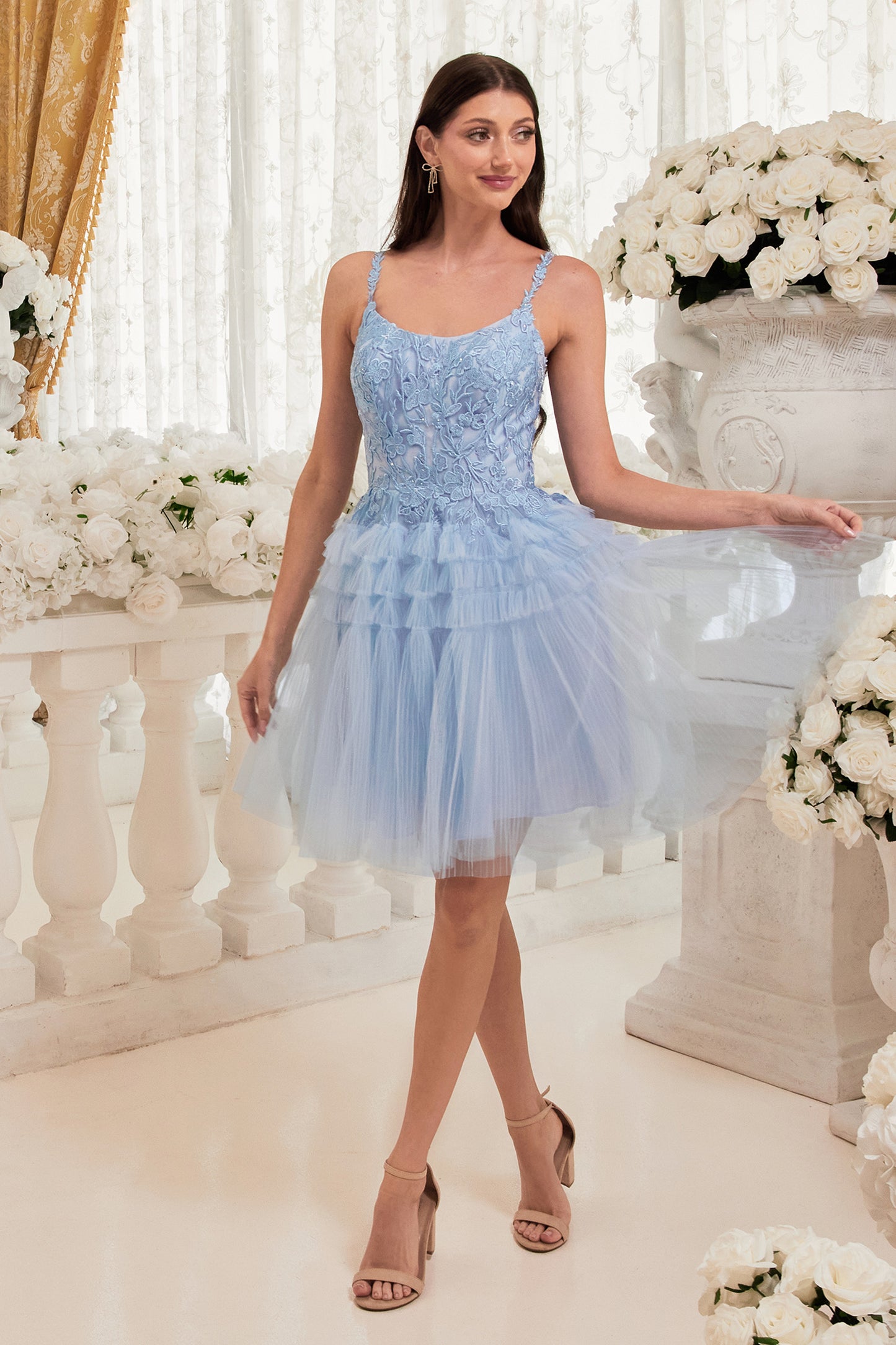 Cocktail Dresses Homecoming Short Pleated A Line Cocktail Dress Blue