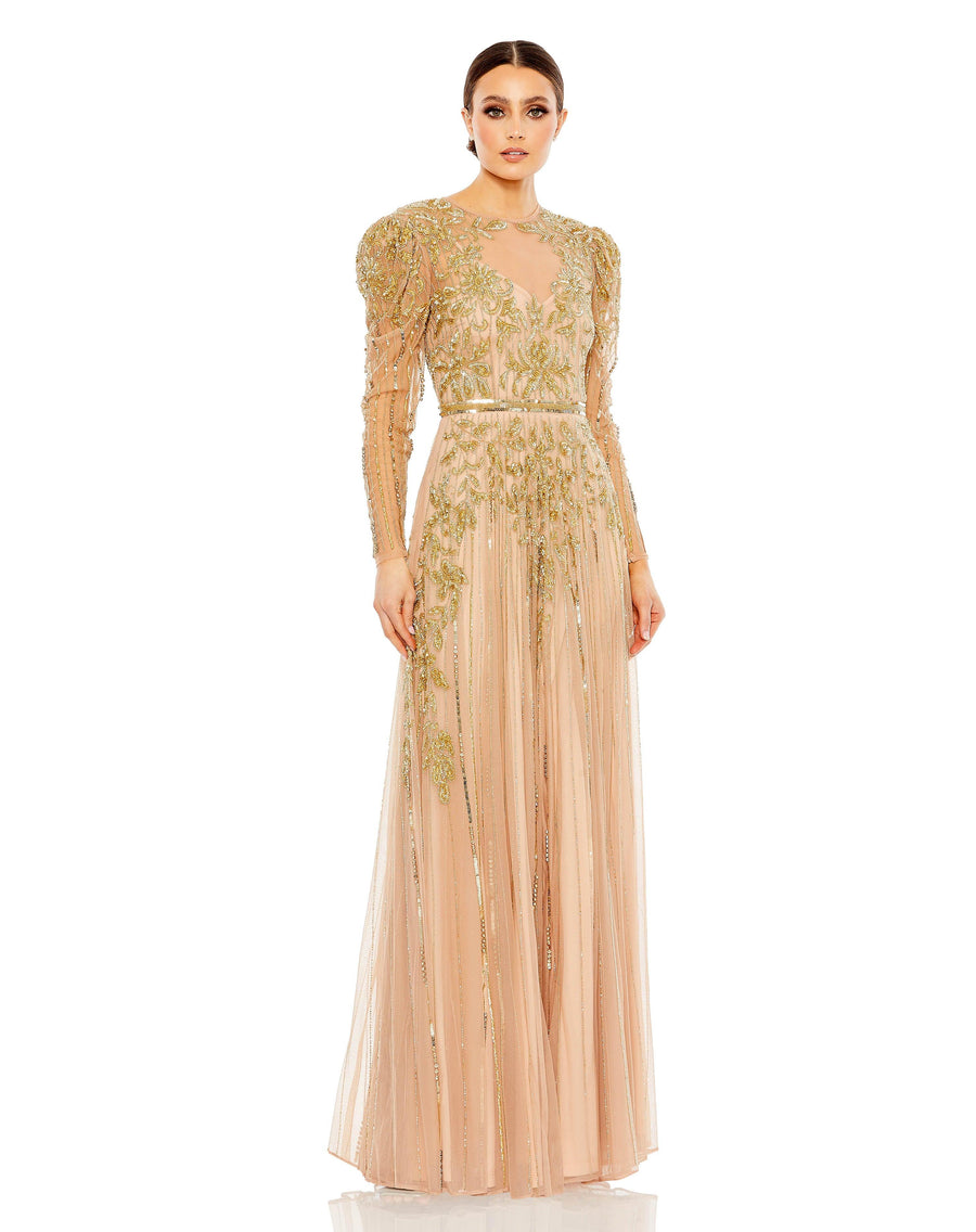 Mother of the Bride Dresses Mother of the Bride Long Formal Dress Nude Gold