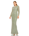 Formal Dresses Fitted Formal Beaded Long Sleeve Evening Dress Jade