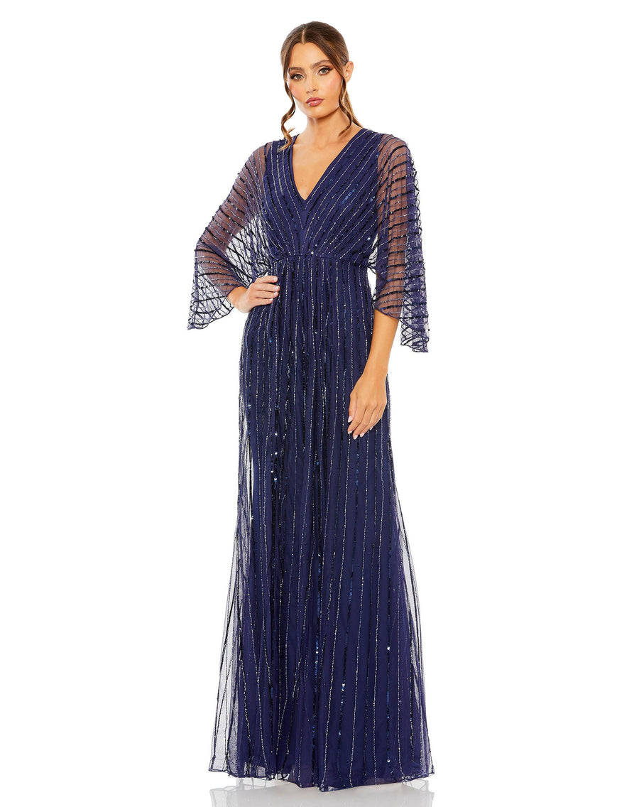 Formal Dresses Long Formal Beaded Evening Dress Navy