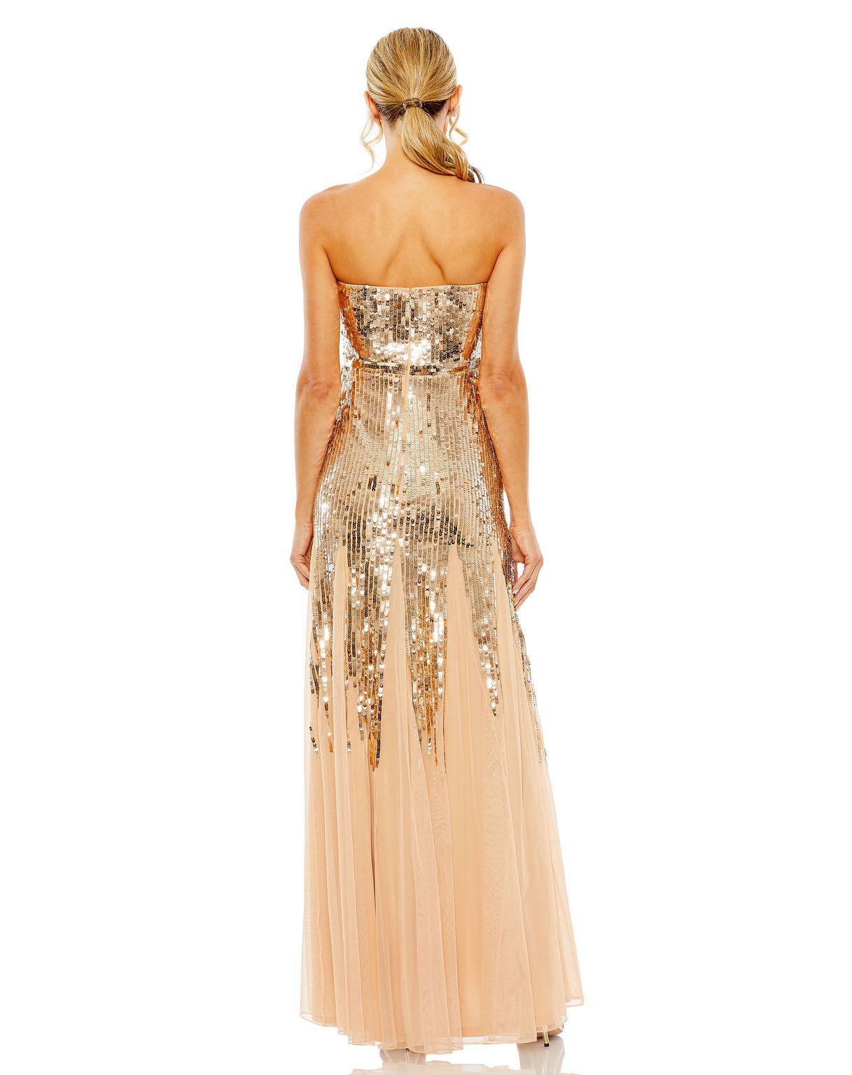 Prom Dresses Long Formal Sequin Gown Rose Gold