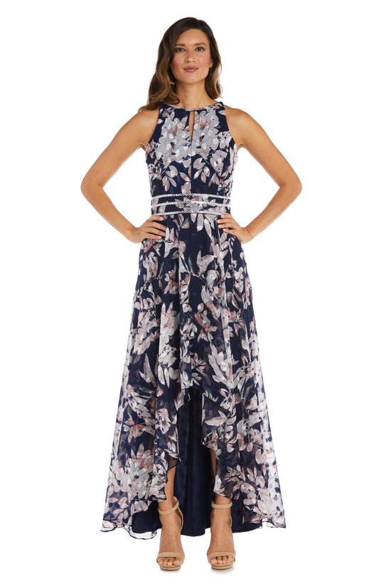 Navy/Pink R&M Richards 9402 High Low Floral Formal Dress for $76.99 ...
