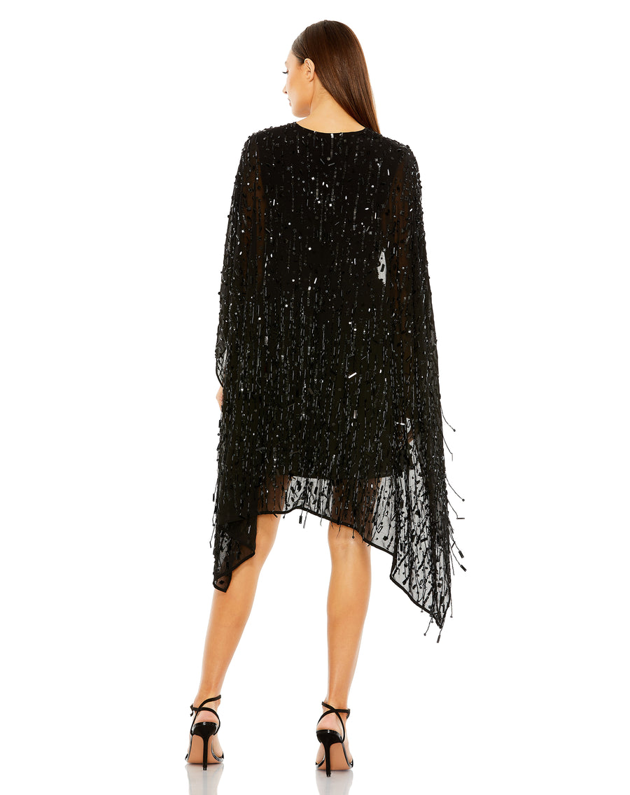 Cocktail Dresses Fringe Beaded Short Cocktail Dress Black