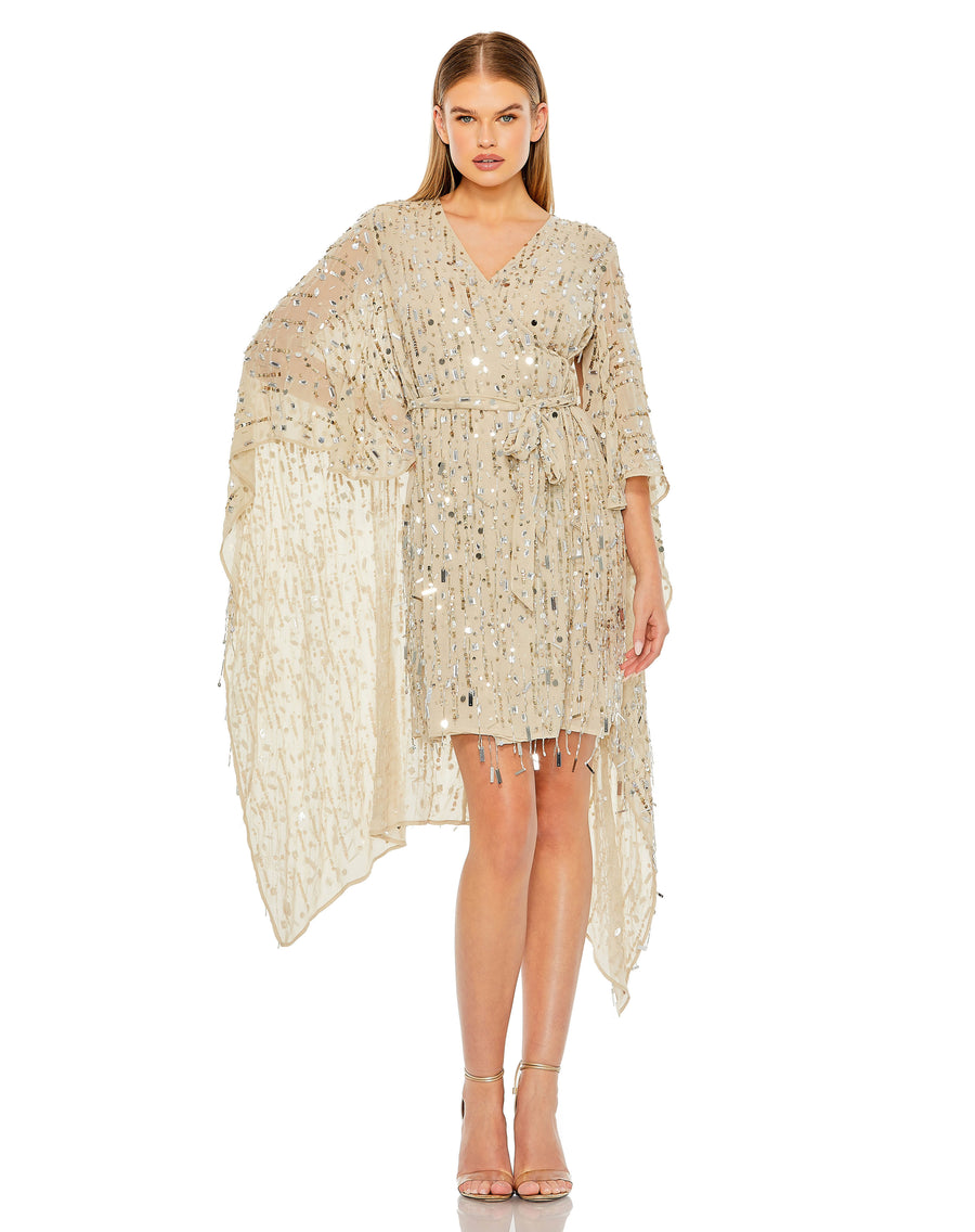 Cocktail Dresses Fringe Beaded Short Cocktail Dress Nude