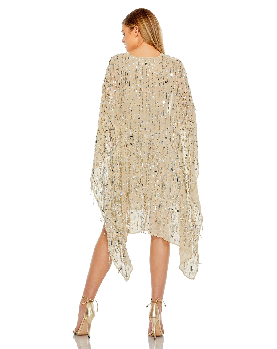 Cocktail Dresses Fringe Beaded Short Cocktail Dress Nude