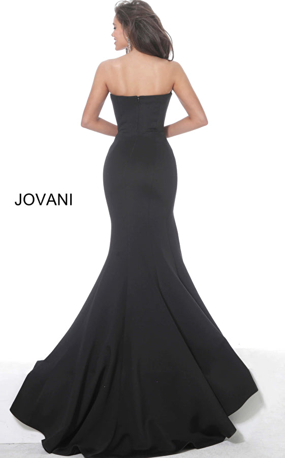 Formal Dresses Strapless Side Slit Long Formal Dress Black