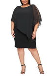 Mother of the Bride Dresses Plus Size Jersey Short Cocktail Dress Black