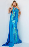 Prom Dresses Prom One Shoulder Fitted Formal Dress Iridescent Royal