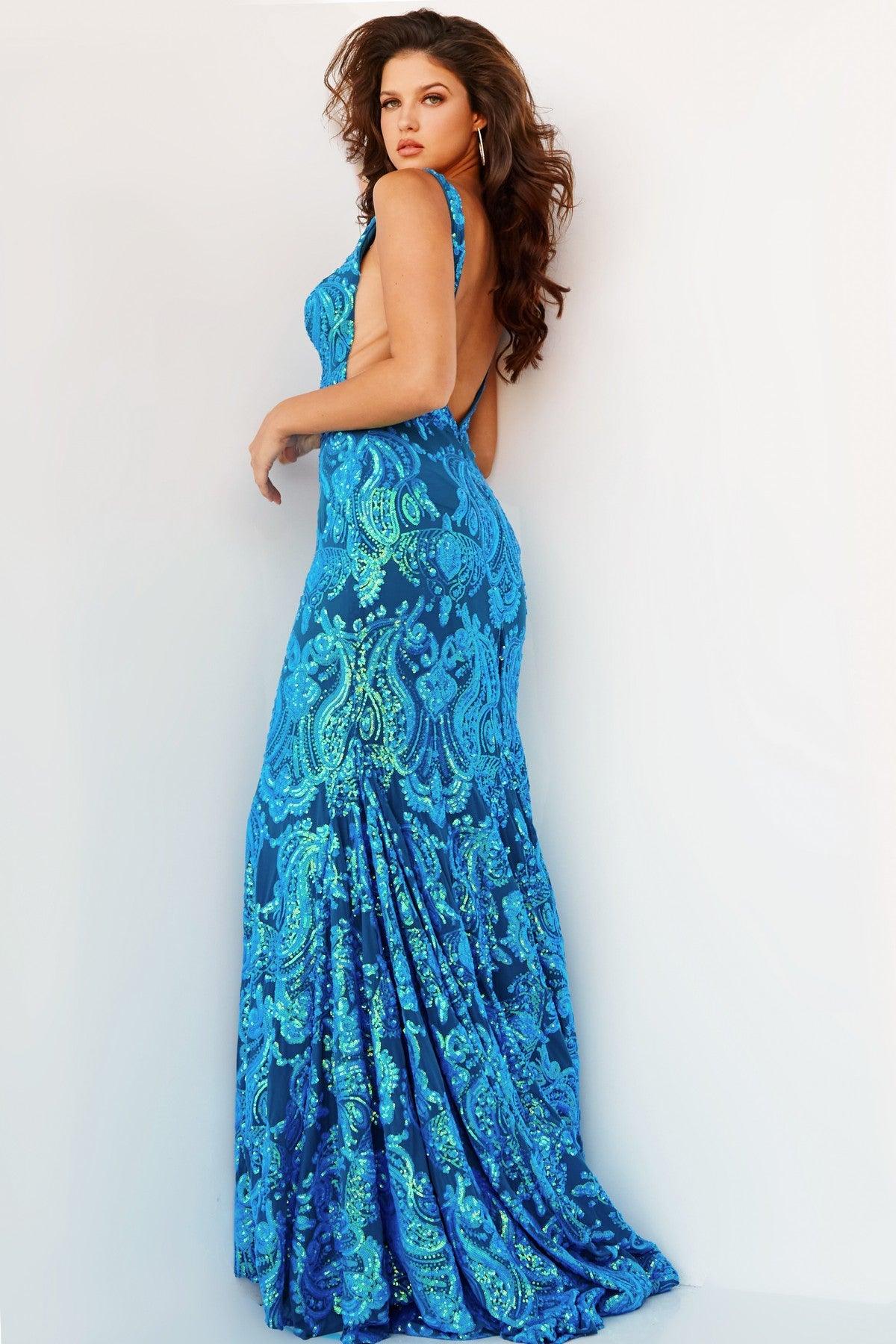 Prom Dresses Long Sleeveless Mermaid Prom Dress Iridescent Royal