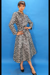 Cocktail Dresses Long Sleeve Printed Wrap Belt Midi Dress Multi