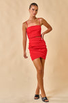 Cocktail Dresses Short Spaghetti Strap Bodycon Dress Red