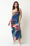 Formal Dresses Long Strapless Multicolor Print Maxi Dress Multi