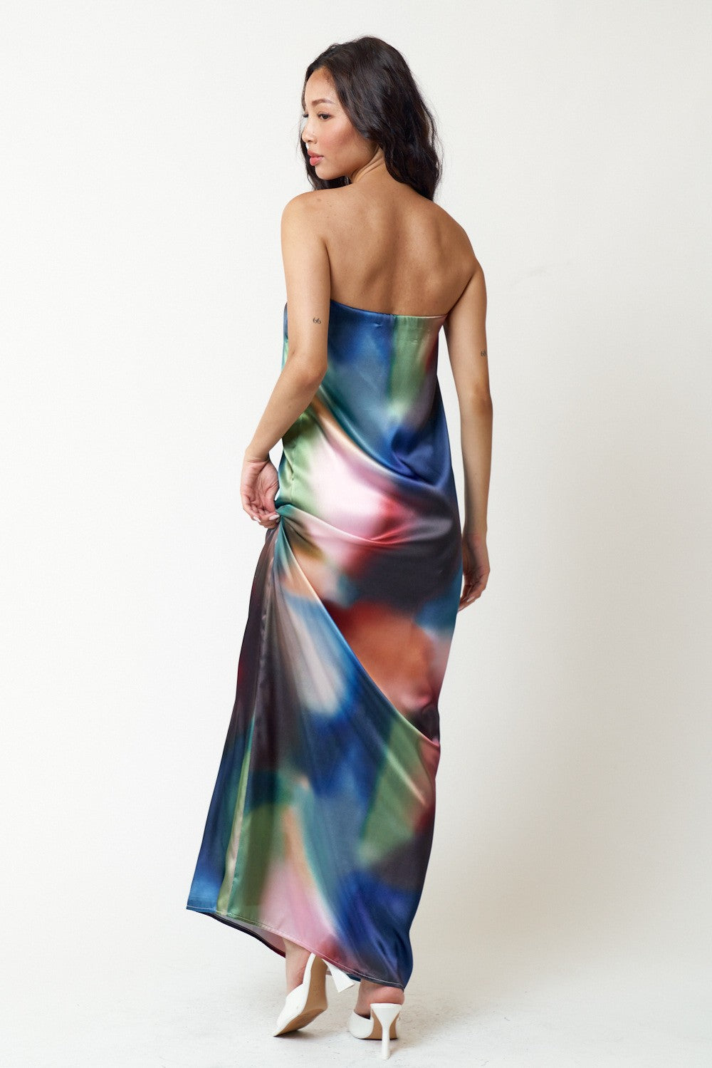 Formal Dresses Long Strapless Multicolor Print Maxi Dress Multi