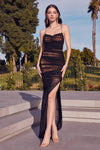 Prom Dresses Fitted Long Evening Gown Black/Nude