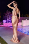 Prom Dresses Long Fitted Evening Gown Rose Gold