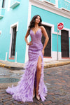 Prom Dresses Long Prom Feathered Dress Lavender