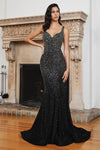 Prom Dresses Long Sleeveless Fitted Evening Dress Black