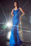 Prom Dresses Long Sleeveless Fitted Evening Dress Royal