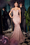 Prom Dresses Long Off Shoulder Evening Gown Dusty Rose