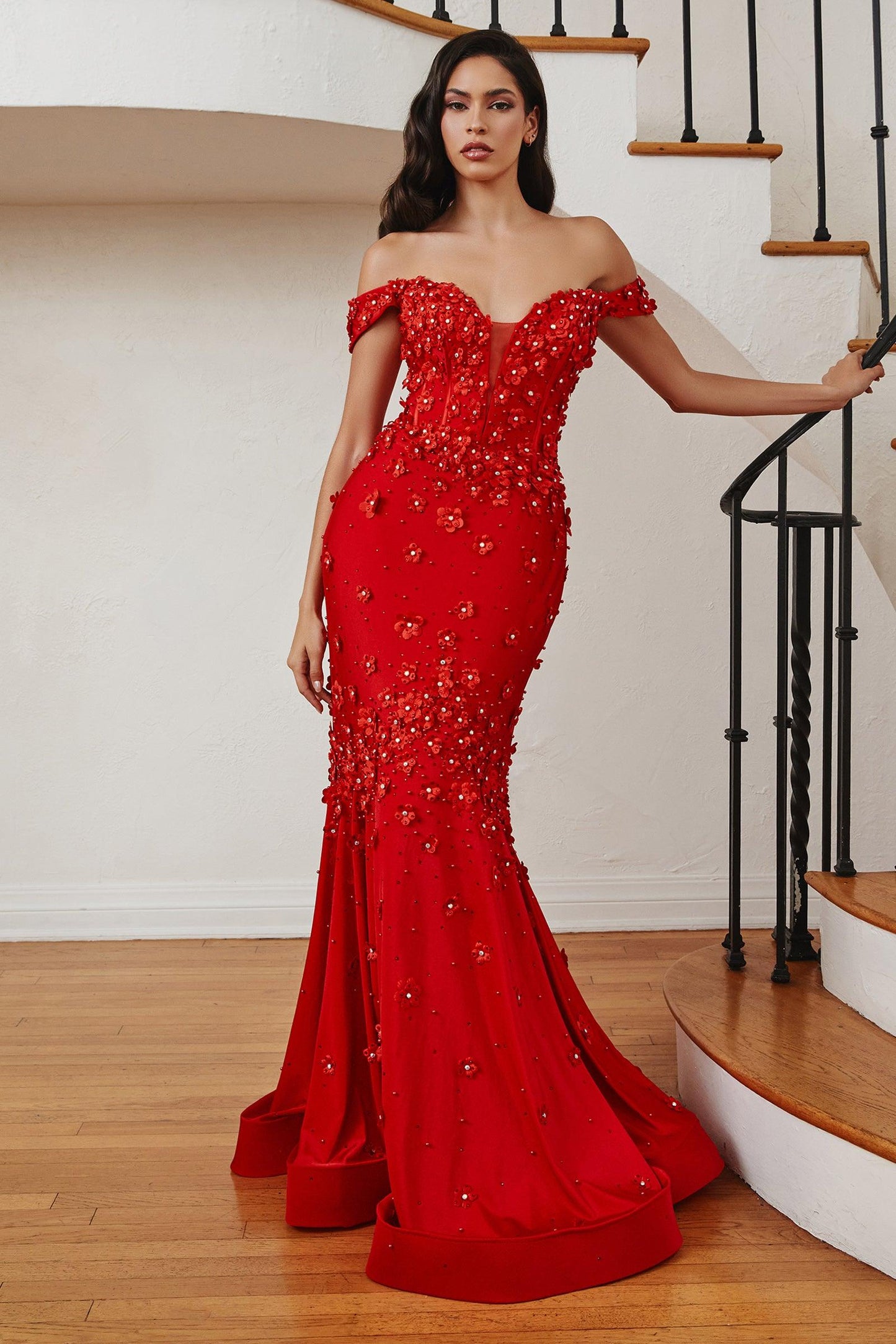 Prom Dresses Long Off Shoulder Evening Gown Red