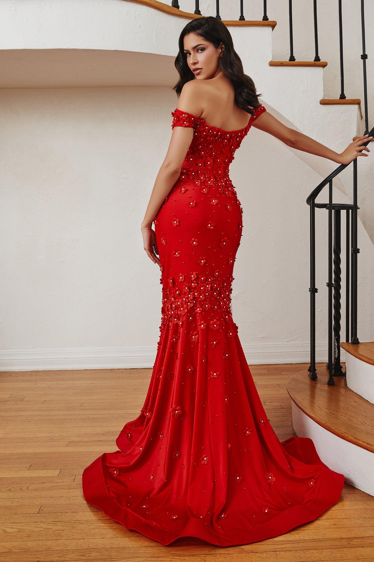 Prom Dresses Long Off Shoulder Evening Gown Red