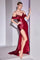 Prom Dresses Plus Size Long Fitted Evening Gown Burgundy