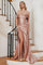 Prom Dresses Plus Size Long Fitted Evening Gown Dusty Rose