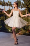 Prom Dresses Short Sleeveless Prom Dress Off White