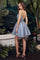 Prom Dresses Short Sleeveless Prom Dress Smoky Blue