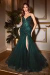 Prom Dresses Long Sequin Strapless Mermaid Dress Emerald