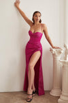 Prom Dresses Sparkling Long Evening Gown Fuchsia