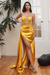 Prom Dresses Strapless Long Evening Dress Marigold