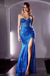 Prom Dresses Strapless Long Fitted Prom Gown Royal