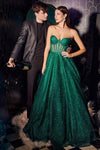 Prom Dresses Strapless Long Evening Gown Emerald