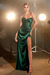 Formal Dresses Long Embellished Corset Daisy Beading Dress Emerald