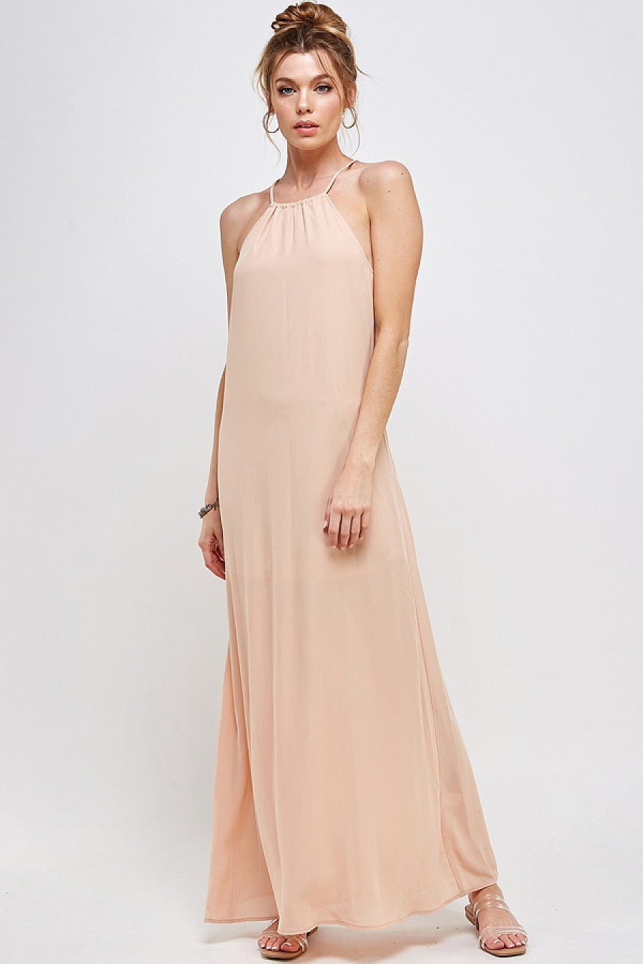 Formal Dresses Long Halter Neck Dress D. Rose