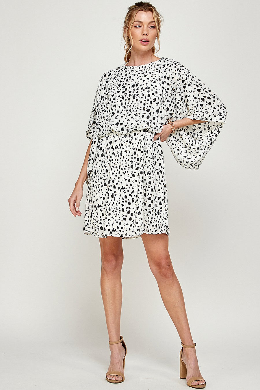 Cocktail Dresses Short Printed Dress White/Black/Gold